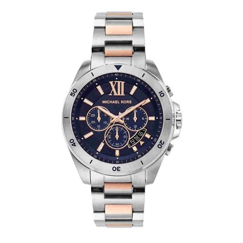 michael kors men's brecken blue chronograph dial stainless steel watch|Michael Kors Brecken Chronograph Quartz Blue Dial Men's .